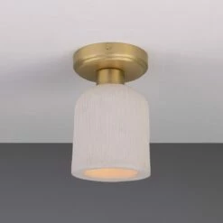 Osier Organic Ceramic Ceiling Light 4.7", Matte White Striped 29 Osier Organic Ceramic Ceiling Light 4.7", Matte White Striped -Home-Lighting Sale mlcmcf013satbrs