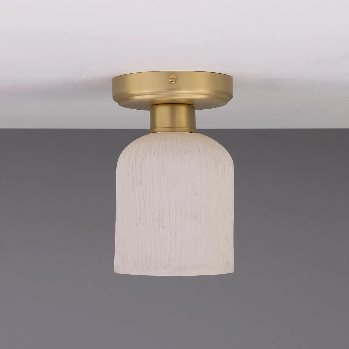 Osier Organic Ceramic Ceiling Light 4.7", Matte White Striped 13 Osier Organic Ceramic Ceiling Light 4.7", Matte White Striped - Image 11