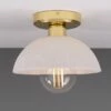 Kauri Organic Ceramic Dome Ceiling Light 7.9", Matte White Striped 2 Kauri Organic Ceramic Dome Ceiling Light 7.9", Matte White Striped -Home-Lighting Sale mlcmcf014polbrs