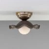 Rivale Ceiling Light With Wavy Ceramic Shade, Black Clay