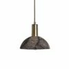 Kauri Organic Ceramic Dome Pendant Light 7.9", Black Clay