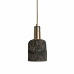 Osier Organic Ceramic Pendant Light 4.5", Black Clay -Home-Lighting Sale mlcmp002antbrs osier ceramic pendant black clay