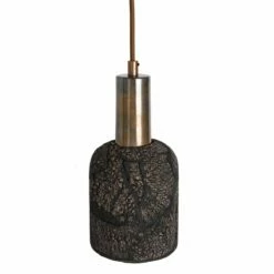 Osier Organic Ceramic Pendant Light 4.5", Black Clay -Home-Lighting Sale mlcmp002antbrs osier ceramic pendant black clay 2
