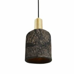 Osier Organic Ceramic Pendant Light 4.5", Black Clay -Home-Lighting Sale mlcmp002polbrs osier ceramic pendant black clay 1 1