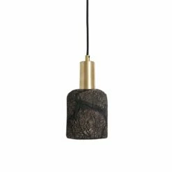 Osier Organic Ceramic Pendant Light 4.5", Black Clay -Home-Lighting Sale mlcmp002satbrs osier ceramic pendant black clay