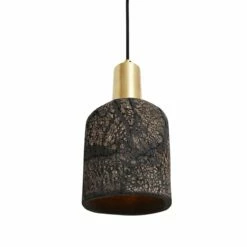Osier Organic Ceramic Pendant Light 4.5", Black Clay -Home-Lighting Sale mlcmp002satbrs osier ceramic pendant black clay 1 1