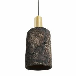 Senna Organic Ceramic Cylinder Pendant Light 4.7", Black Clay -Home-Lighting Sale mlcmp003polbrs senna ceramic pendant black clay 1 1