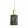 Senna Organic Ceramic Cylinder Pendant Light 4.7", Black Clay -Home-Lighting Sale mlcmp003satbrs senna ceramic pendant black clay