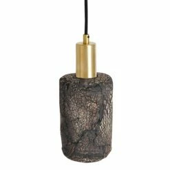 Senna Organic Ceramic Cylinder Pendant Light 4.7", Black Clay -Home-Lighting Sale mlcmp003satbrs senna ceramic pendant black clay 2