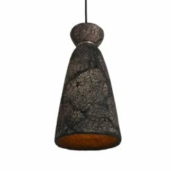 Pando Organic Ceramic Pendant Light 5.5", Black Clay -Home-Lighting Sale mlcmp005antslv pando ceramic pendant black clay 1 1