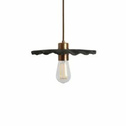 Kapok Organic Ceramic Pendant Light 10.6", Black Clay -Home-Lighting Sale mlcmp006antbrs kapok ceramic pendant black clay