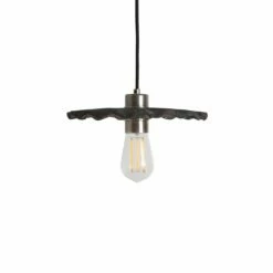 Kapok Organic Ceramic Pendant Light 10.6", Black Clay -Home-Lighting Sale mlcmp006antslv kapok ceramic pendant black clay