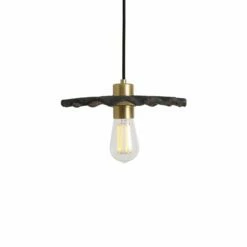 Kapok Organic Ceramic Pendant Light 10.6", Black Clay -Home-Lighting Sale mlcmp006satbrs kapok ceramic pendant black clay