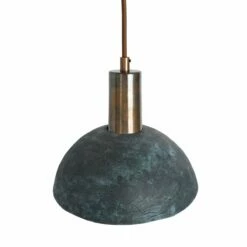 Kauri Organic Ceramic Dome Pendant Light 7.9", Blue Earth -Home-Lighting Sale mlcmp007antbrs kauri ceramic pendant blue earth 2