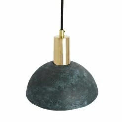 Kauri Organic Ceramic Dome Pendant Light 7.9", Blue Earth -Home-Lighting Sale mlcmp007polbrs kauri ceramic pendant blue earth 2