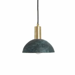 Kauri Organic Ceramic Dome Pendant Light 7.9", Blue Earth -Home-Lighting Sale mlcmp007satbrs kauri ceramic pendant blue earth