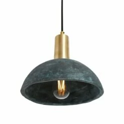 Kauri Organic Ceramic Dome Pendant Light 7.9", Blue Earth -Home-Lighting Sale mlcmp007satbrs kauri ceramic pendant blue earth 1 1