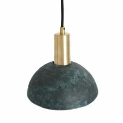 Kauri Organic Ceramic Dome Pendant Light 7.9", Blue Earth -Home-Lighting Sale mlcmp007satbrs kauri ceramic pendant blue earth 2