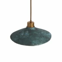 Pyrus Organic Ceramic Pendant Light 11", Blue Earth -Home-Lighting Sale mlcmp010antbrs pyrus ceramic pendant blue earth 2