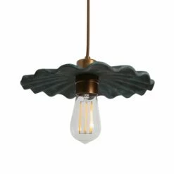 Kapok Organic Ceramic Pendant Light 10.6", Blue Earth -Home-Lighting Sale mlcmp012antbrs kapok ceramic pendant blue earth 1 1