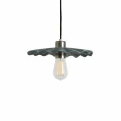 Kapok Organic Ceramic Pendant Light 10.6", Blue Earth
