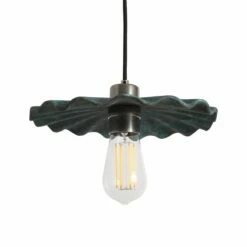 Kapok Organic Ceramic Pendant Light 10.6", Blue Earth -Home-Lighting Sale mlcmp012antslv kapok ceramic pendant blue earth 1 1