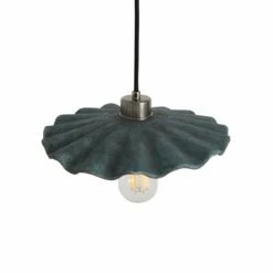 Kapok Organic Ceramic Pendant Light 10.6", Blue Earth -Home-Lighting Sale mlcmp012antslv kapok ceramic pendant blue earth 2