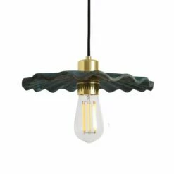 Kapok Organic Ceramic Pendant Light 10.6", Blue Earth -Home-Lighting Sale mlcmp012polbrs kapok ceramic pendant blue earth 1 1