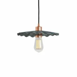 Kapok Organic Ceramic Pendant Light 10.6", Blue Earth -Home-Lighting Sale mlcmp012polcop kapok ceramic pendant blue earth