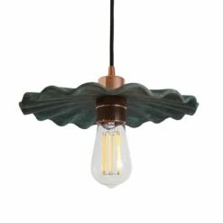 Kapok Organic Ceramic Pendant Light 10.6", Blue Earth -Home-Lighting Sale mlcmp012polcop kapok ceramic pendant blue earth 1 1