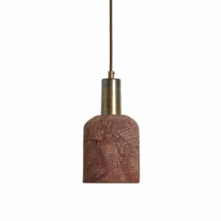 Osier Organic Ceramic Pendant Light 4.5", Red Iron -Home-Lighting Sale mlcmp014antbrs osier ceramic pendant red iron