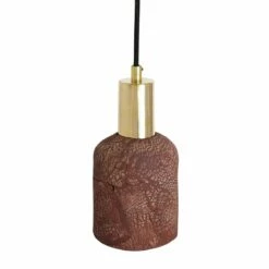Osier Organic Ceramic Pendant Light 4.5", Red Iron -Home-Lighting Sale mlcmp014polbrs osier ceramic pendant red iron 2