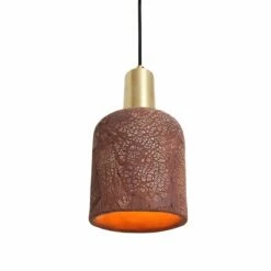 Osier Organic Ceramic Pendant Light 4.5", Red Iron -Home-Lighting Sale mlcmp014satbrs osier ceramic pendant red iron 1 1