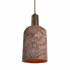 Senna Organic Ceramic Cylinder Pendant Light 4.7", Red Iron -Home-Lighting Sale mlcmp015antbrs senna ceramic pendant red iron 1 1