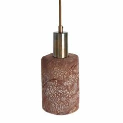 Senna Organic Ceramic Cylinder Pendant Light 4.7", Red Iron -Home-Lighting Sale mlcmp015antbrs senna ceramic pendant red iron 2