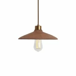 Pyrus Organic Ceramic Pendant Light 11", Red Iron -Home-Lighting Sale mlcmp016antbrs pyrus ceramic pendant red iron