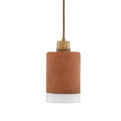 Rhus Ceramic Terracotta Pendant With White Glazed Rim