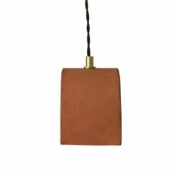 Tansy Minimalist Organic Ceramic Pendant, Red Iron -Home-Lighting Sale mlcmp021satbrs 1 2