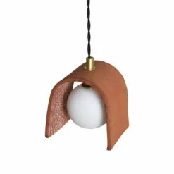 Tansy Minimalist Organic Ceramic Pendant, Red Iron -Home-Lighting Sale mlcmp021satbrs 3 1