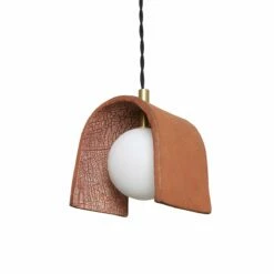 Tansy Minimalist Organic Ceramic Pendant, Red Iron -Home-Lighting Sale mlcmp021satbrs 4