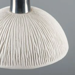 Kauri Organic Ceramic Dome Pendant Light 7.9", Matte White Striped -Home-Lighting Sale mlcmp027antslv 3