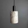 Senna Marbled Ceramic Cylinder Pendant Light 4.7"