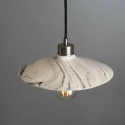 Pyrus Marbled Ceramic Pendant Light 11" -Home-Lighting Sale mlcmp029antslv 2