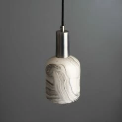 Osier Marbled Ceramic Pendant Light 4.5" -Home-Lighting Sale mlcmp031antslv grey 1