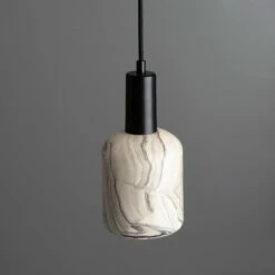 Osier Marbled Ceramic Pendant Light 4.5" -Home-Lighting Sale mlcmp031pcmbk grey 1