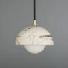 Ferox Small Marbled Ceramic Dome Pendant Light 5.5"