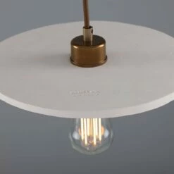 Bog Oak Organic Ceramic Disc Pendant Light, Matte White Striped -Home-Lighting Sale mlcmp043antbrs 5