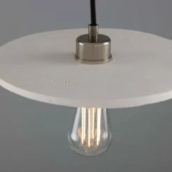 Bog Oak Organic Ceramic Disc Pendant Light, Matte White Striped -Home-Lighting Sale mlcmp043antslv 5