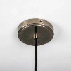 Bog Oak Organic Ceramic Disc Pendant Light, Matte White Striped -Home-Lighting Sale mlcmp043antslv 6