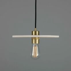 Bog Oak Organic Ceramic Disc Pendant Light, Matte White Striped -Home-Lighting Sale mlcmp043satbrs 1